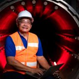 Engineer of the Mechanical Plant Conduct inspection of the sterilization machine tunnel. To check the working condition of the machine to be ready before starting the machine to work